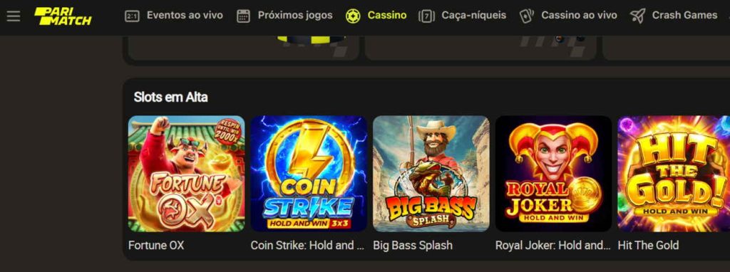 Jogos da Parimatch cassino.